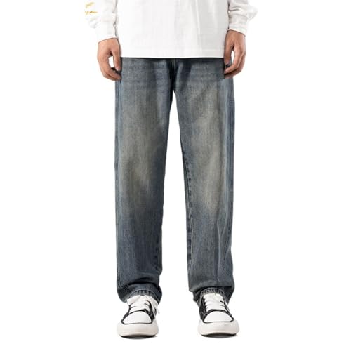 Jeans Pants Trousers Denim Spring and Autumn High Street Retro Classic Men's Loose Wide Leg