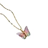 Joyería Collar De Mariposa Lindo Colorido Micro-Incrustado Clásico, Cadena De Clavícula De Acero Inoxidable Animal De Y Encantador Accesorios De Creativos para Mujeres Hombres