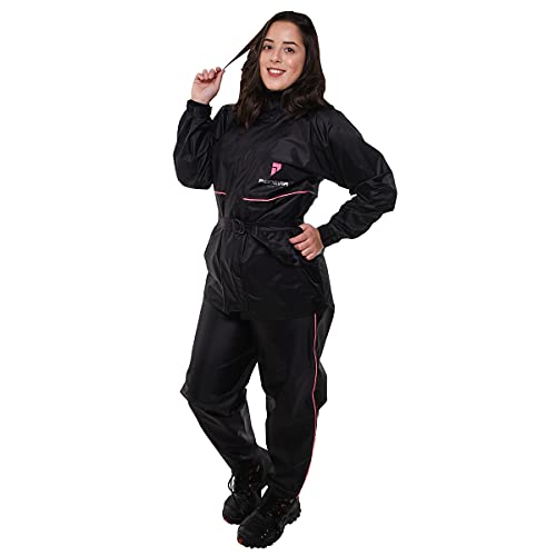 Capa de chuva Pioneira Nylon Impermeável Motoqueiro Motoboy Com Gola Touca e bolso rosa EGG