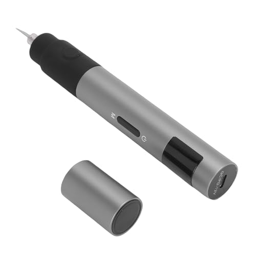 YUEHISY Bolígrafo de Grabado Inalámbrico de 40 KHz, Herramienta Portátil con Pantalla OLED y Luz LED para Corte Preciso de Modelos 3D, Plástico y Recorte de PCB (Enchufe de la UE)