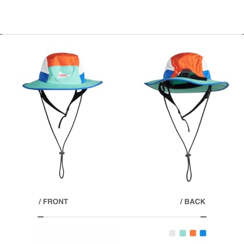 Image of Color-Blocked Fisherman Style Sun Hat for Outdoor Camping, Surfing & Vacations - Wide Brim, UV Protective, Anti-Slip