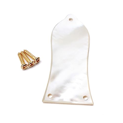 NULYLU 3穴電気ギター用ホワイトベーストラスロッドカバー 設計 ネジ付き 耐久シェル材採用 電気ベース対応