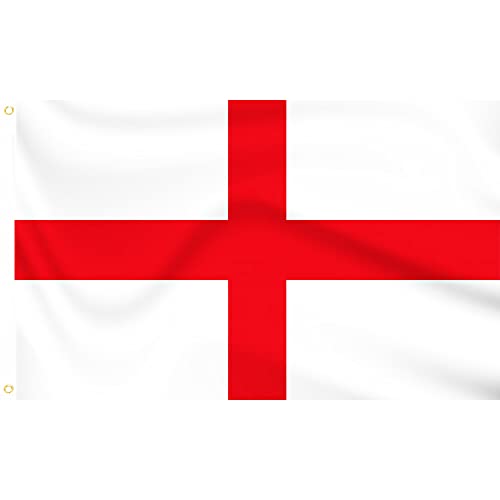 England Flag English Flag St Georges Cross | 5ft x 3ft Large Double Stitched Premium Body Banner with 2 Metal Eyelets Indoor or Outdoor House Flags