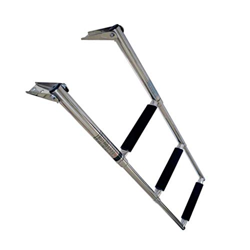 Escalera telescópica con 2 peldaños de acero inoxidable