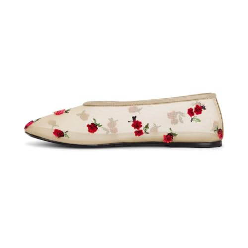 Mesh Flats for Women Round Toe Embroidered Floral Slip On Mary Jane Shoes Comfortable Casual Shoes3