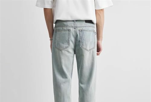 Mens Jeans Straight Summer Thin Vintage Loose Casual Wide Pants Stretch Classic Fashion Trousers2