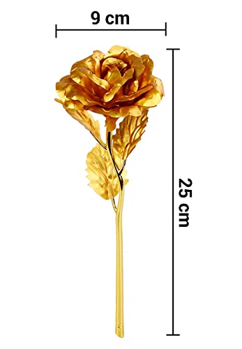 TIED RIBBONS 24k Gold Plated Artificial Rose Flower with Box - Valentine Gift for Girlfriend Boyfriend Girls Boys Husband Wife Love Couple