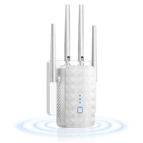 Image of WiFi Extender Signal Booster for Home: Internet Repeater Range Covers Up to 9995 Sq.ft and 45+ Devices (White)