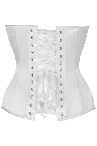 Image of Daisy Corsets Satin Overbust Corset Top for Women. Lingerie, Bustier, and Plus Size. Steel Boned Cincher - Zipper and Lacing