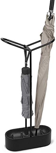 Porte-parapluie haut de gamme en fer noir avec socle lourd antidérapant stable