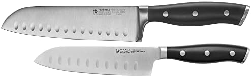 HENCKELS Forged Accent Razor-Sharp 2-pc Knife Set, Santoku Knife 5 Inch, Santoku Knife 7 Inch, German Engineered Informed by 100+ Years of Mastery,Black