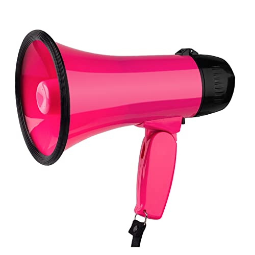 NPQPNAFC Megafones Portátil Mão 25 Watt Bullhorn Megafone com Sirene Alto-falante Gravação Buzina Guia Turístico Alto-falantes Ótimo para Anúncios Externos