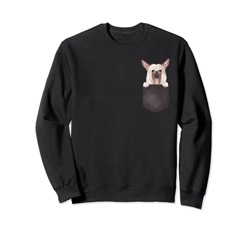 Dog In Pocket Funny Dog Lover Chinese Crested Sweatshirt, Black