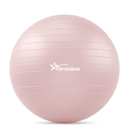 Image of Exercise Ball - Anti-Burst Yoga Ball for Pilates, Pregnancy & Core Stability - Ergonomic Office Desk Ball Chair & Physical Therapy Equipment, Quick Pump Included