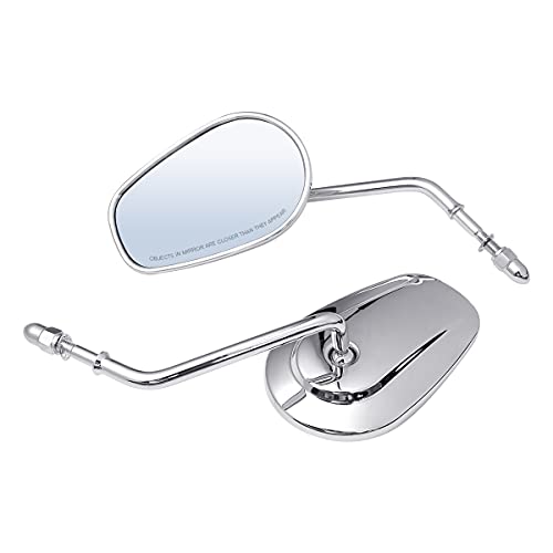 Image of SLMOTO Chrome Rearview Mirrors Fit for Harley Touring Sportster XL 1200 883 | 2 pack zinc alloy iron harley mirrors handlebar mount motorcycle rearview mirrors for 1982-2025 harley models side mirror