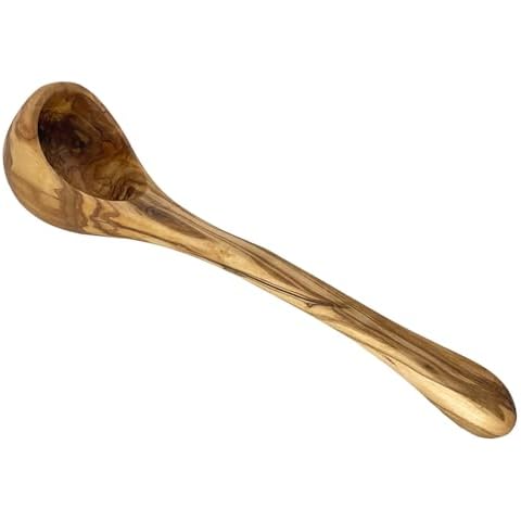 AramediA Olive Wood Ladle - Handcrafted, Heat Resistant, Non-Stick, Eco-Friendly, 12-Inch Soup Spoon with Unique Grain Patterns - Handmade in Tunisia Cover