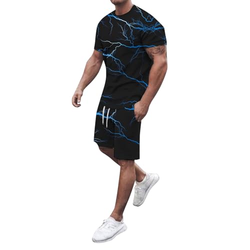 Ensemble short imprimé homme bleu XL pour le sport et style décontracté d'été