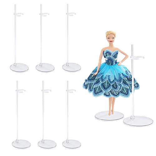 Aatpuss 6 Pièces Support de Présentoir de Poupée Support de Poupée en Plastique pour Poupées de 11,8 Pouces (Transparent)