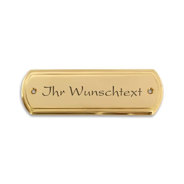 Türschild mit Ihrer Gravur, hochwertiges Messingschild – 134 x 44 mm, rechteckig, rund - Türschild, Namensschild… – Bild 6