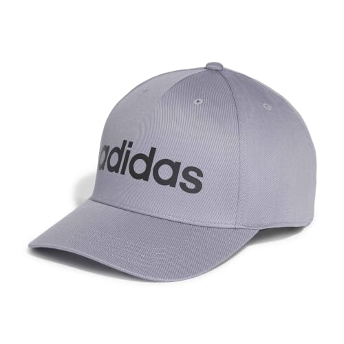 Image of adidas Unisex Linear Baseball Hat, Slate/Black, L-XL