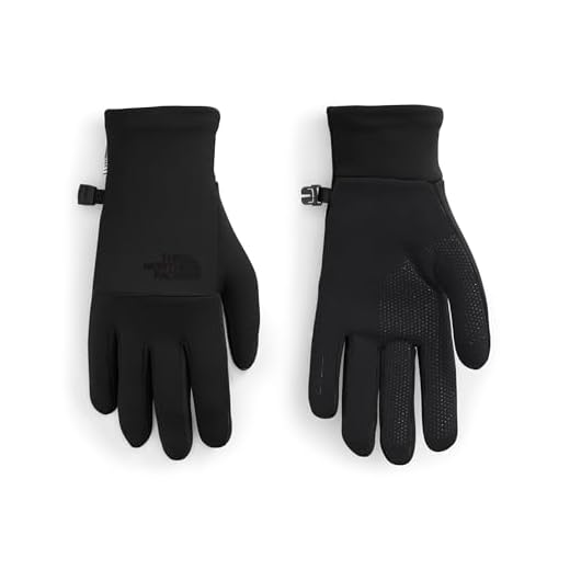 THE NORTH FACE Women's Etip Recycled Glove | Touchscreen Compatible Winter Running Gloves with Silicone Grippers, Four-Way-Stretch Fabric, TNF Black, Large