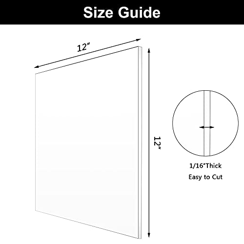 Image of Outus 4 Pcs 12 x 12 Inch Clear Acrylic Sheet 1 /16 Inch Thick Transparent Acrylic Sheet Clear Plastic Panel Cast Glass Sheets for DIY Handcraft Decor Picture Frame Paintings Display Art Craft
