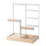 Organizador de soporte de collar - Soporte de joyería, decoración adolescente, exposición de accesorios | Organizador de joyas de 4 niveles con ganchos y barras, soporte para D