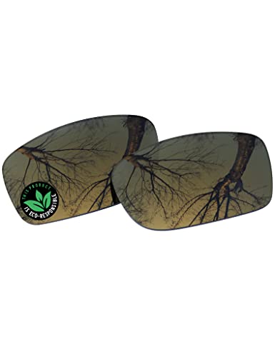 Image of Raydi Polycarbonate Replacement Lenses for Arnette Slickster AN4185 Rectangular Sunglasses - Bronze Golden Mirror - Polarized