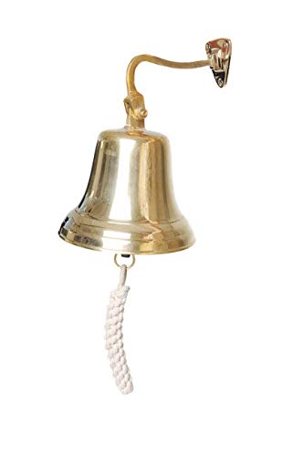 SOLID 8.5 cm BRASS SHIP PUB DOOR BELL WITH HEAVY MOUNTING BRACKET& LANYARD Last Order Bell ~ Ships Bell ~ Wall Hanging Bell Pub ~ School ~ Diner