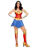 Funidelia | Disfraz de Wonder Woman Oficial para Mujer Talla M Mujer Maravilla, Superhéroes, DC Comics, Liga de la Justicia - Color: Multicolor - Licencia: 100% Oficial