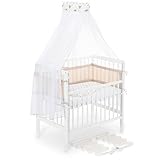 FabiMax Boxspring Baby Beistellbett Flex 90x55 Komplettset, aus Buchenholz weiß lackiert, mit innovativem verstellbarem Seitengitter, passend für Boxspringbetten (Herzen, Comfort 90x5)