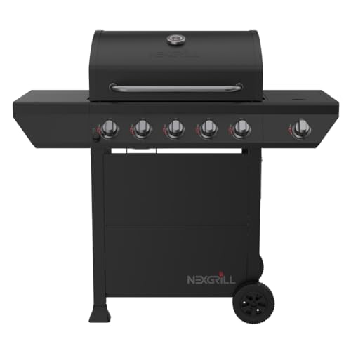 Nexgrill 5-Burner Gas Grill with Side Burner, 67,000 BTUs, 618 SQ. In. Cooking Area, Propane BBQ Grill with Stainless Steel Panel for Outdoor Cooking, Patios, and More - 720-1142