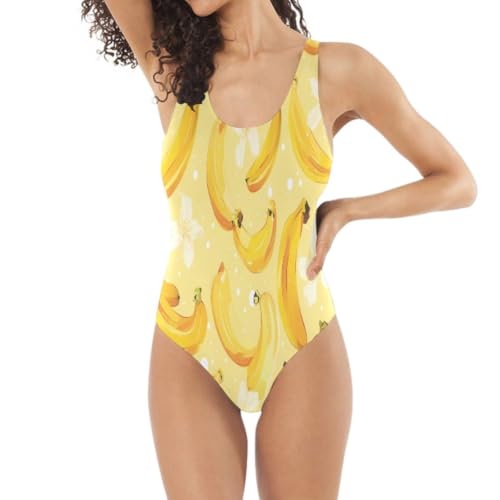 Maillot de bain femme une pièce effet ventre plat motif tropical coloré