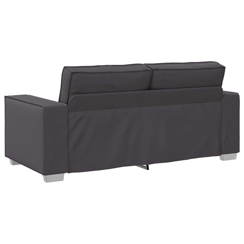 Canapé 2 places gris 180 cm en cuir synthétique avec accoudoirs, dossier, banc, salon, chambre d'amis, construction stable, durable, confortable, facile d'entretien, polyvalent