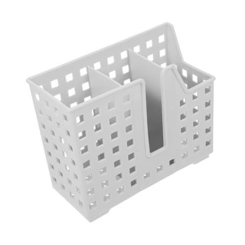 Tofficu 2 Piezas Caja De Almacenamiento De Cubiertos Cesta El Secado Perfil Jaula Palillo Colgante Montado Organizadores Drenar Encimera Estante Para Cubiertos Utensilio Muro Páginas Gris