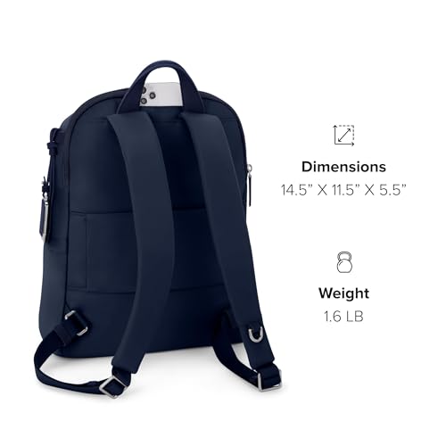 Image of TUMI - Voyageur Halsey Backpack - Travel Backpack - For Business, Fashion, Commute - Holds Up to 14 inch Screens - Indigo & Silver Hardware
