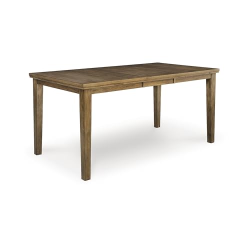 Image of Signature Design by Ashley Vallister Casual Counter Height Dining Extension Table with Burnished Edges, Light Brown
