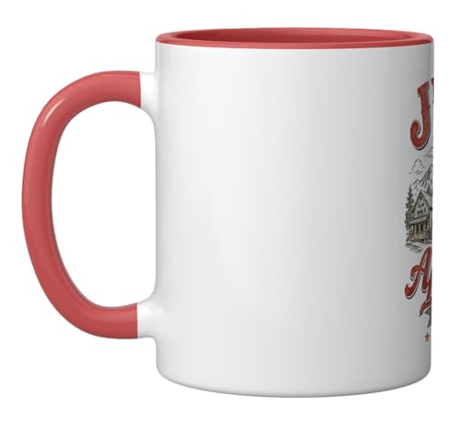 Julian California Apple Pie Capital Vintage Mascot Logo Ceramic Mug, Red/White