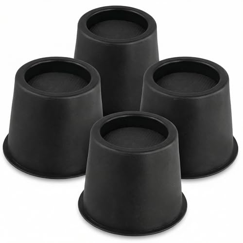 QWORK® Lot de 4 rehausseurs de lit Ronds de 10 cm, rehausseurs de Meubles Ronds Robustes, jusqu'à...