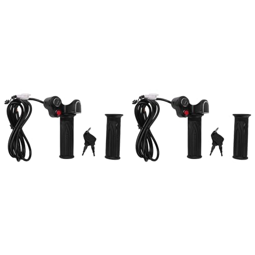 Kznifmk 2X 60V Acelerador Giratorio con Manejar de Gas con Indicador de BateríA e Interruptor de Enganche y Cerradura/Llave para Scooter EléCtrico Bicicleta Parte