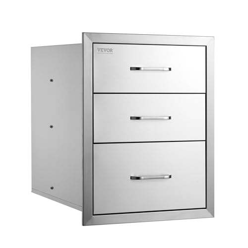 Vevor BBQ DRAWERS 18X20.5X23 INCH 18X23 Inch Outdoor Kitchen Stainless Steel Triple Access Bbq Drawers thumb #8