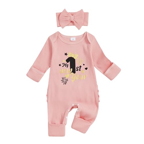Image of FYBITBO My First Mardi Gras Baby Girl Outfit Newborn Long Sleeve Romper Onesie Infant Jumpsuit Winter Spring Clothes Outfits