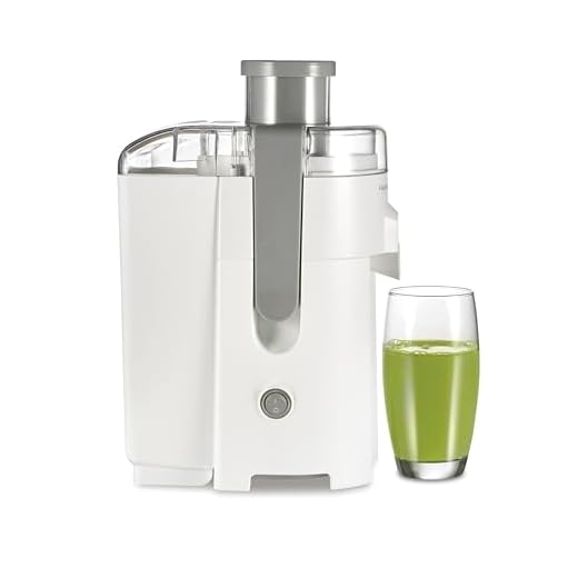 Hamilton Beach HealthSmart Juicer Machine, Compact Centrifugal Extractor, 2.4” Feed Chute for Fruits and Vegetables, Easy to Clean, BPA Free, 400W, White (67501)
