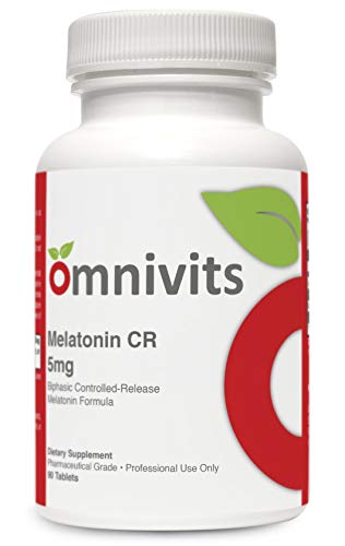 Omnivits Melatonin CR 5 mg | Biphasic Controlled Release Melatonin Formula + Extra Strength Sleep Aid | 90 Tablets