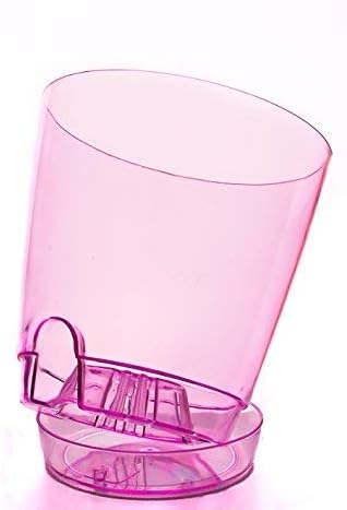 Garden4You Orchid Pot with Saucer, 13 cm or 17 cm, Clear, Pink (Cyclame), 13.5 cm