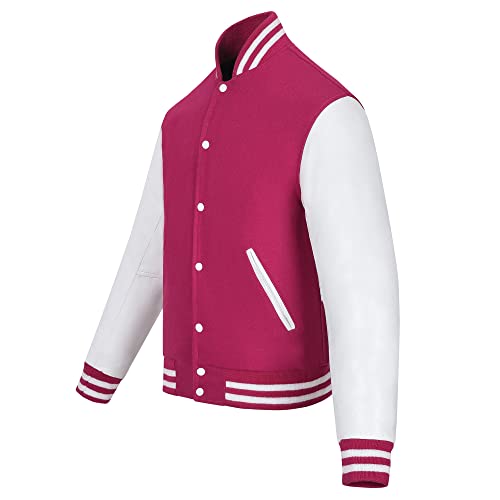 Image of Varsity Jacket Baseball Letterman Jacket- Wool and Leather Premium Quality Unisex Basketball Jacket