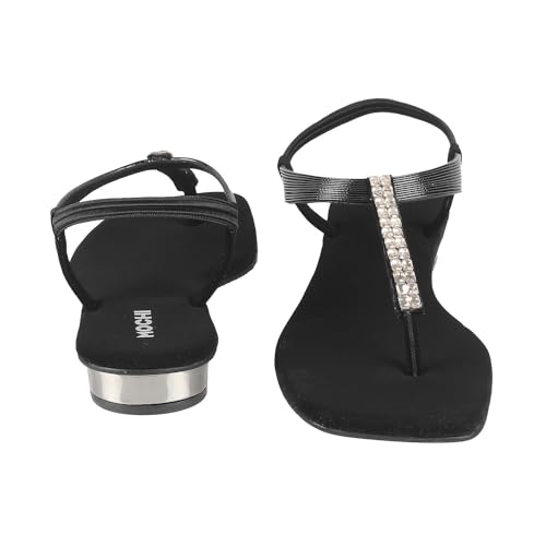 Image of Mochi Women Synthetic Flat Beaded Fashion Sandal