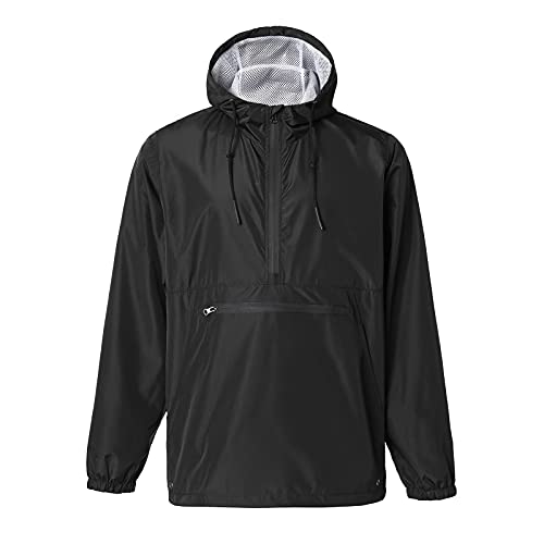 LINENLUX Rain Poncho Jacket Coat For Adults Hooded Waterproof With Zipper Outdoor