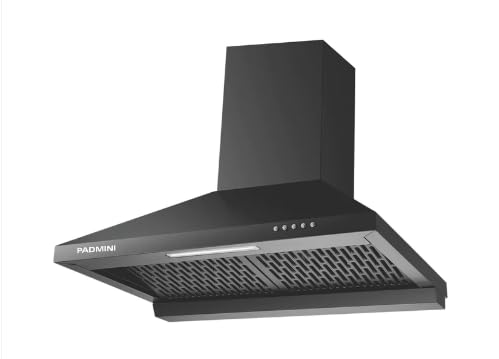PADMINI Pyramid FL 60 (Filterless) Electric Chimney For Kitchen with Suction power 1200 M3/H with Thermal Auto Clean | Push Button | Power 130W | Size 600 mm | Lamp:1x1.5 W| 1 Year Warranty