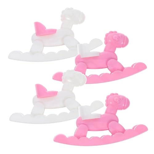 Mejores review On-line Caballitos balancín que Puedes comprar On-line. 37 FELTECHELECTR 4 Piezas Troyano De De Muñecas Mini Muebles De Dibujos Animados Adornan Mini Caballito Balancín Muñeca Caballo Balancín Decoración De Mini De Muñecas Abs